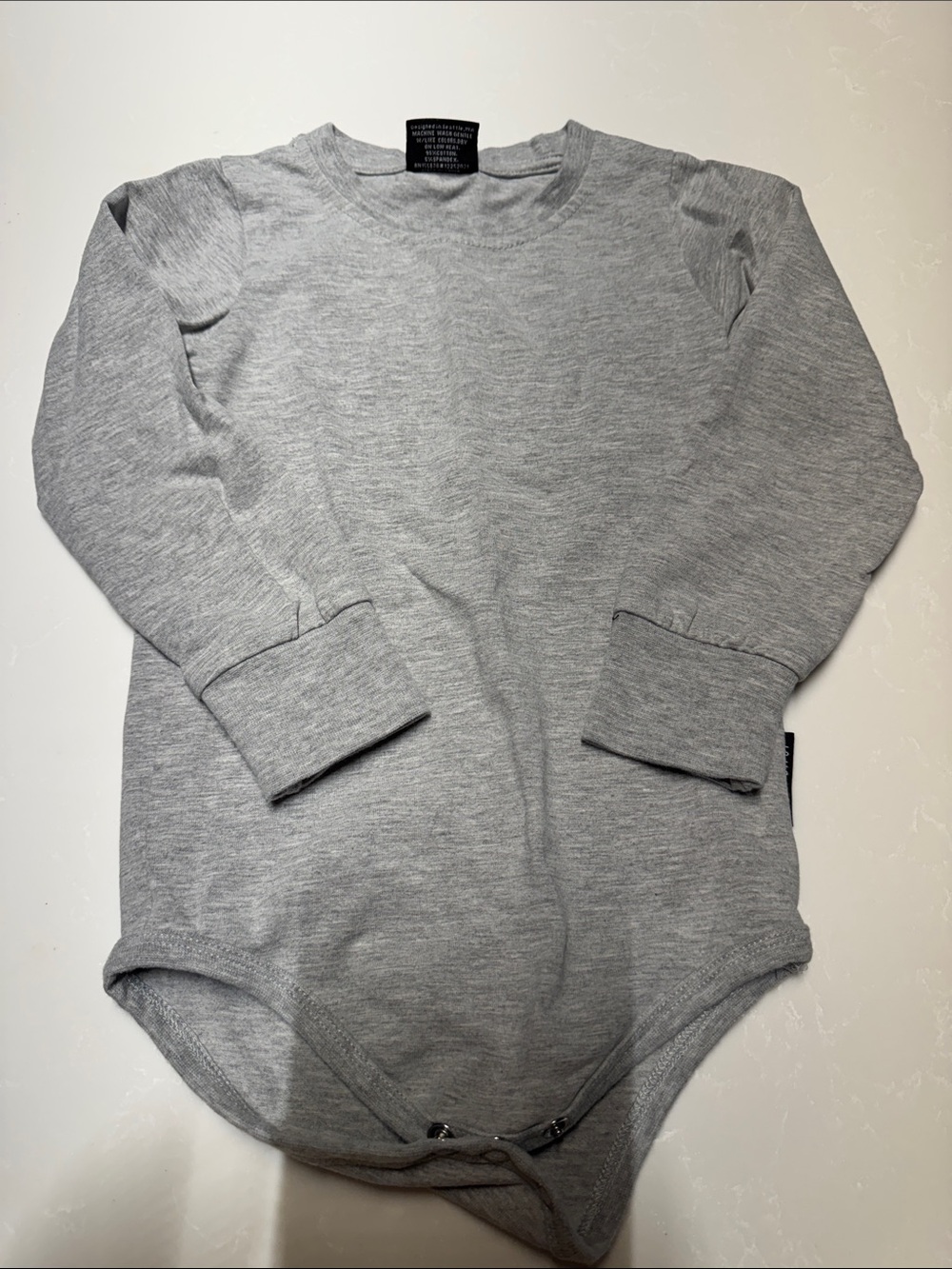 Little Bipsy Heather Gray Long-Sleeve Baby One-Piece